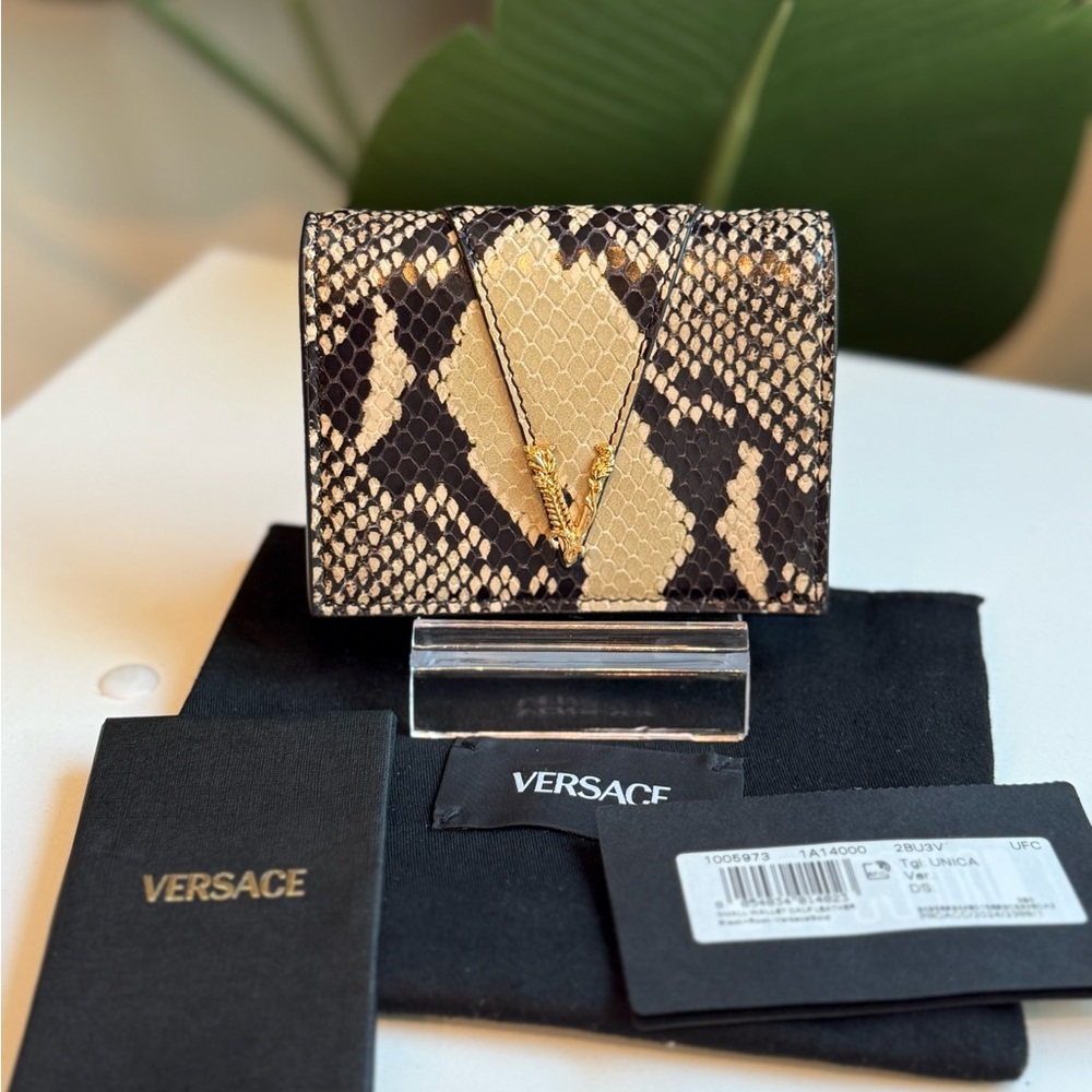 Versace ‘V Virtus Snakeskin Wallet’